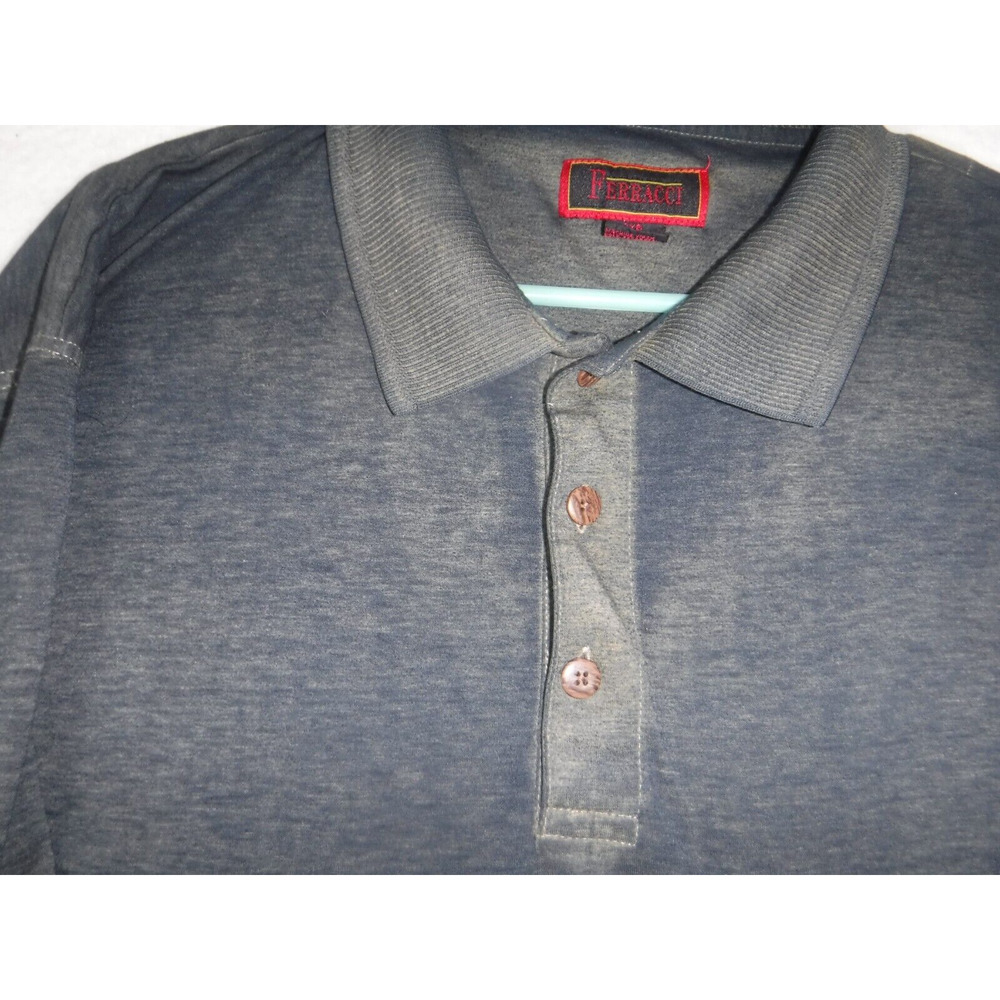 FERRACCI Men's 3-Button Polo Gray Short Sleeve Shirt‎ Big & Tall Size 3XB - Picture 4 of 7